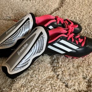 Youth cleats and shin guards, price incl. both
